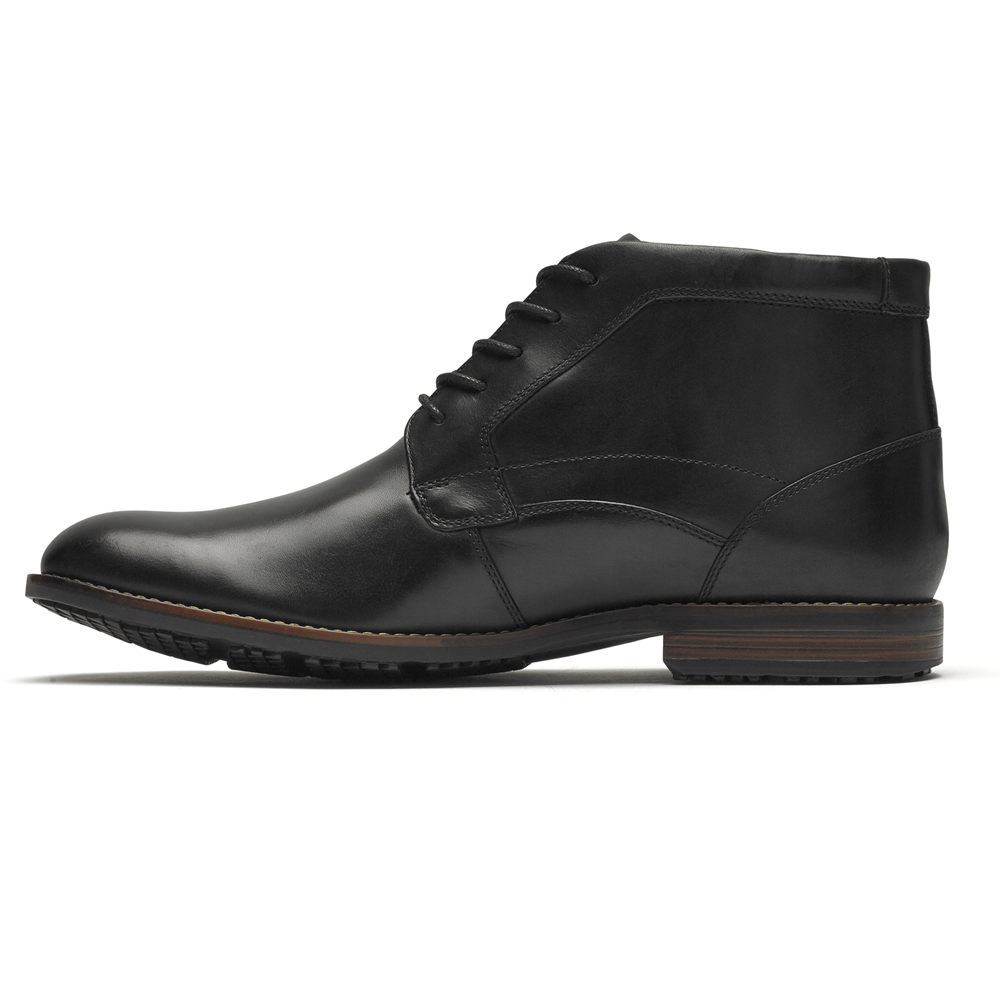 Rockport Boots For Mens Black - Dustyn Chukka - VT3157092